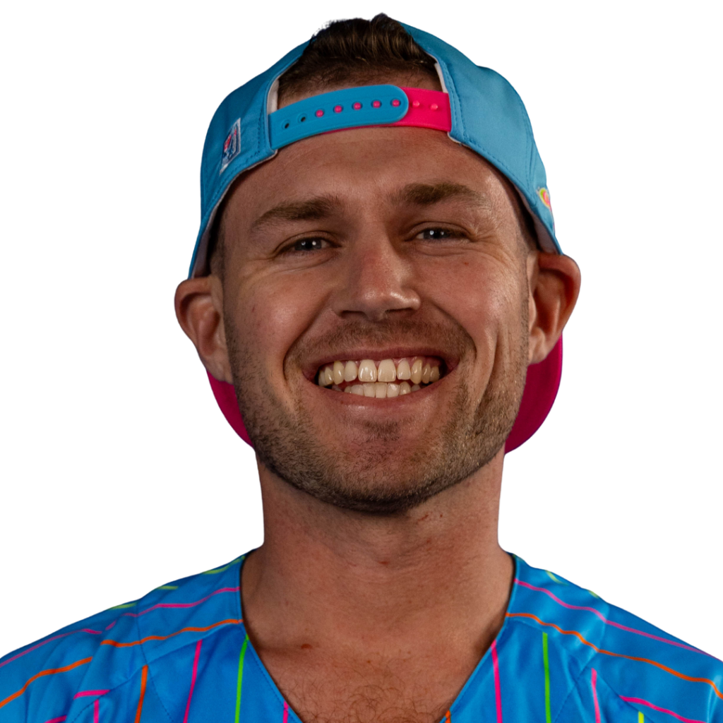 Headshot of Neil Lang in a Glow Mojis uniform.