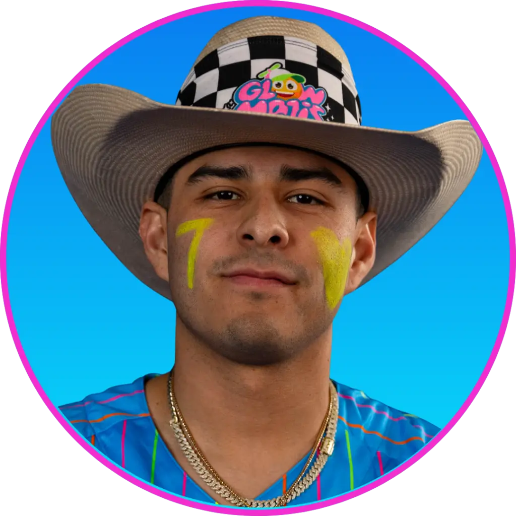 Headshot of Aric Vasquez in a Glow Mojis uniform.